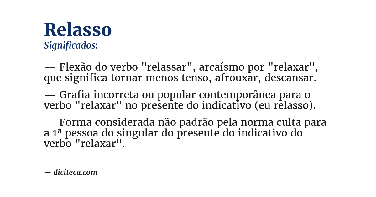 Significado de relasso