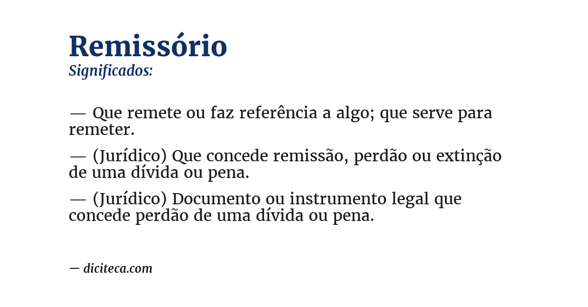 Significado de remissório