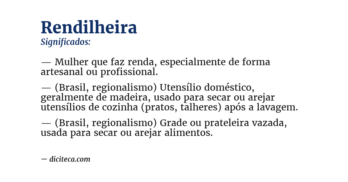 Significado de rendilheira