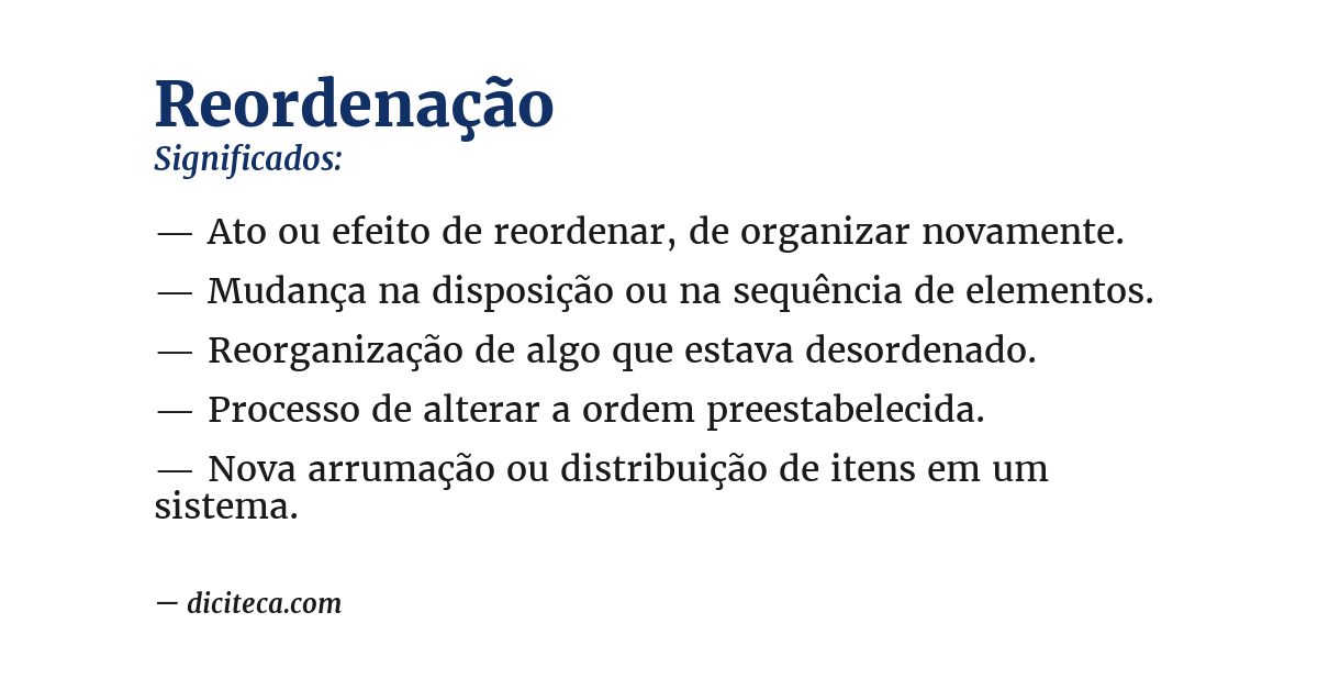 Significado de reordenação