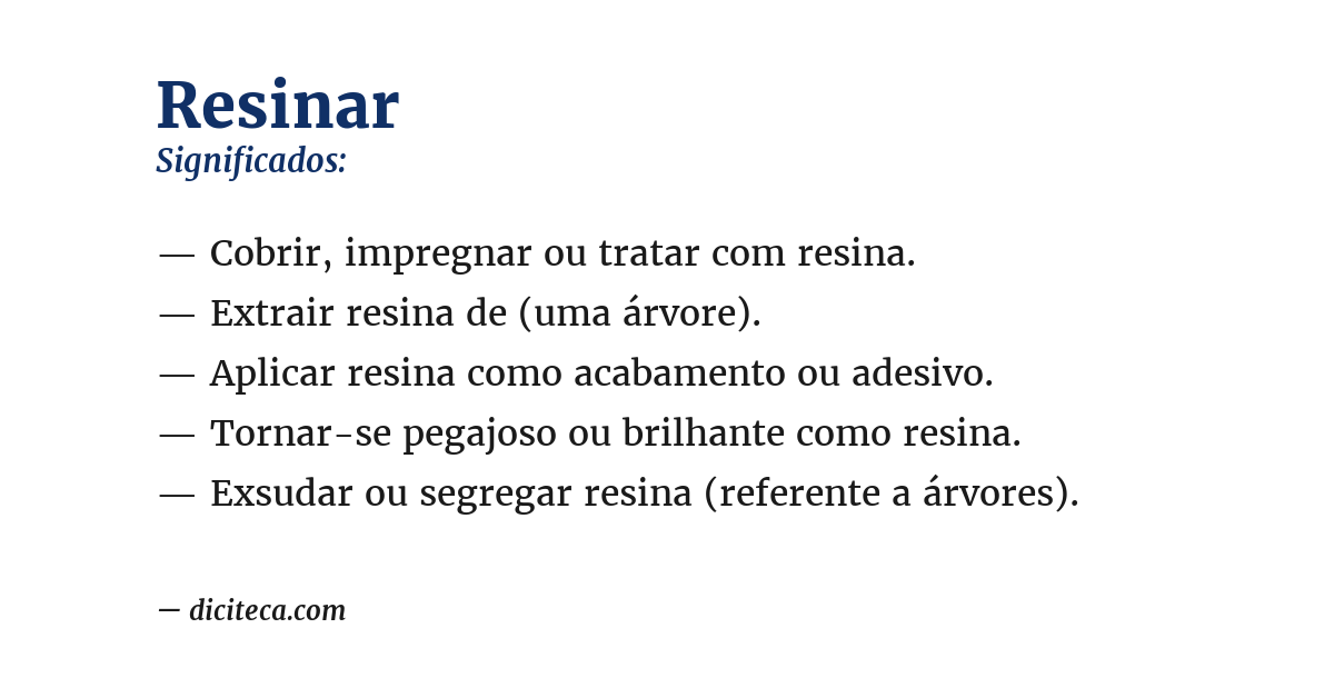 Significado de resinar