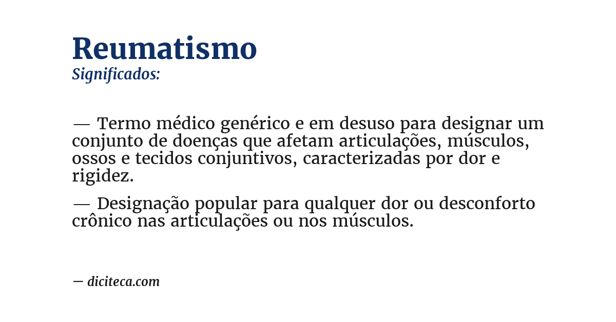 Significado de reumatismo
