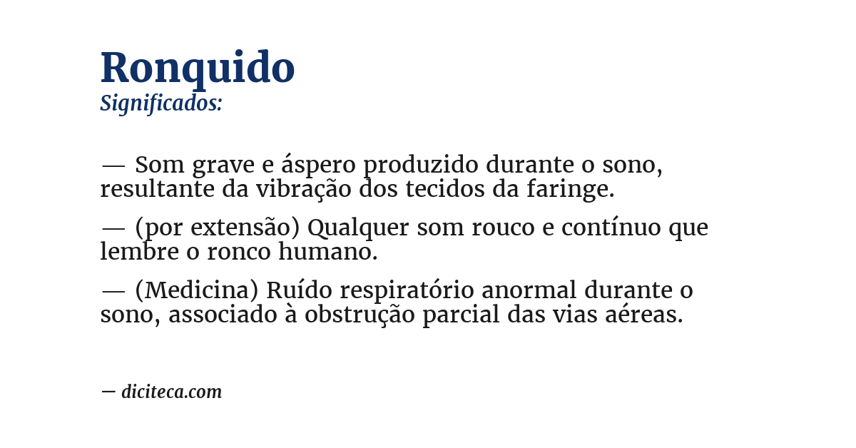 Significado de ronquido