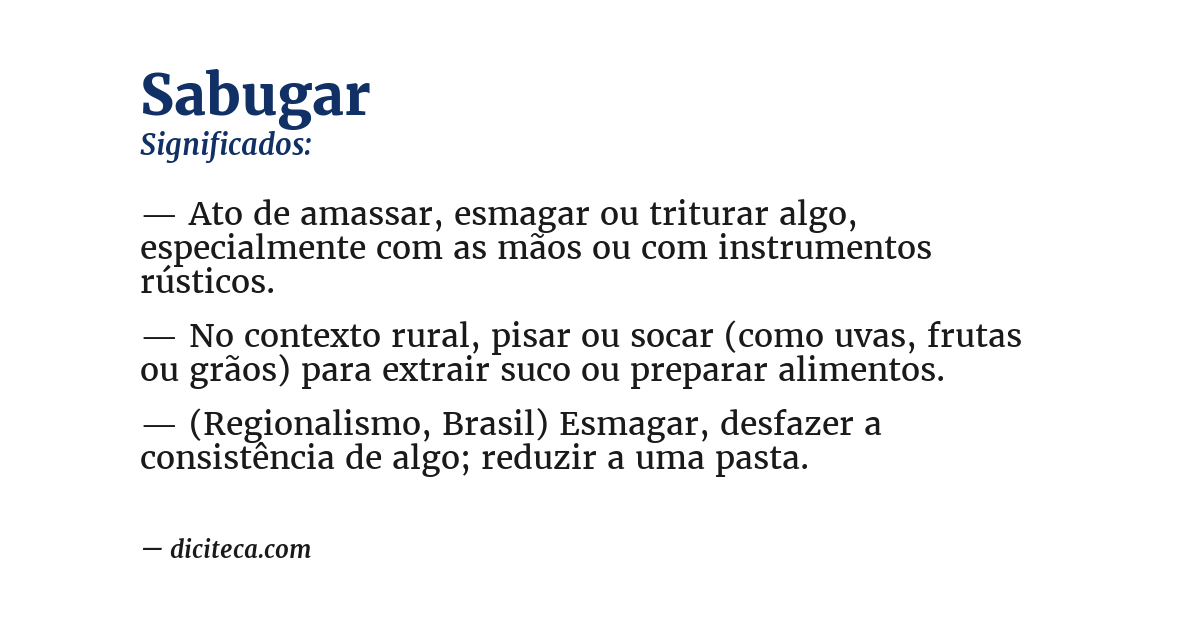 Significado de sabugar