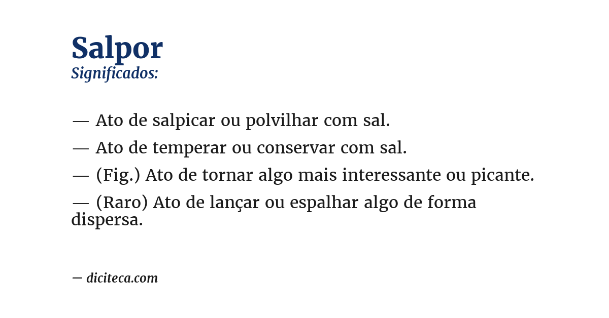 Significado de salpor