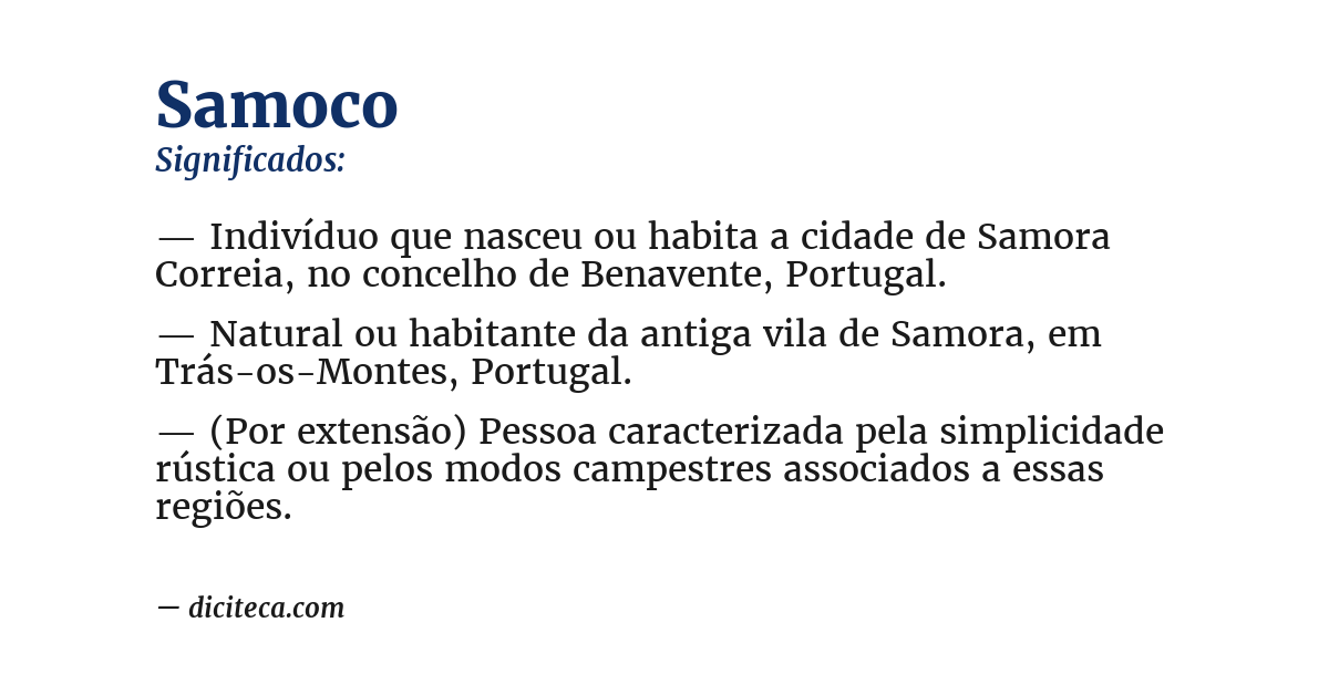 Significado de samoco