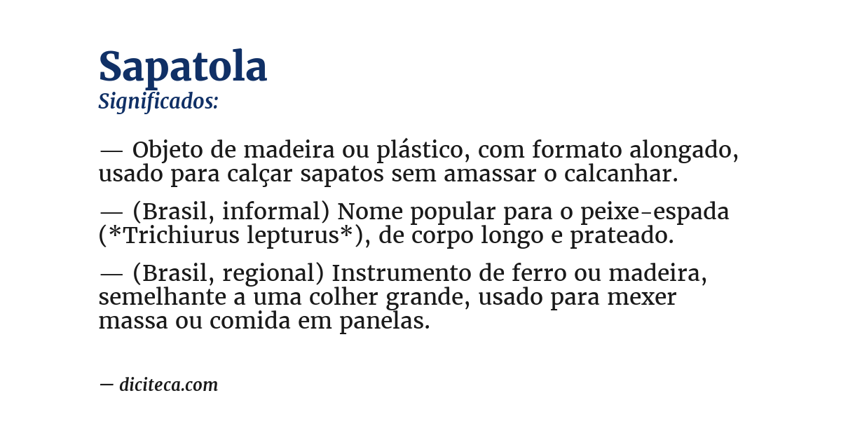 Significado de sapatola
