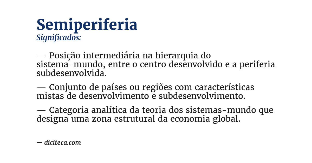 Significado de semiperiferia