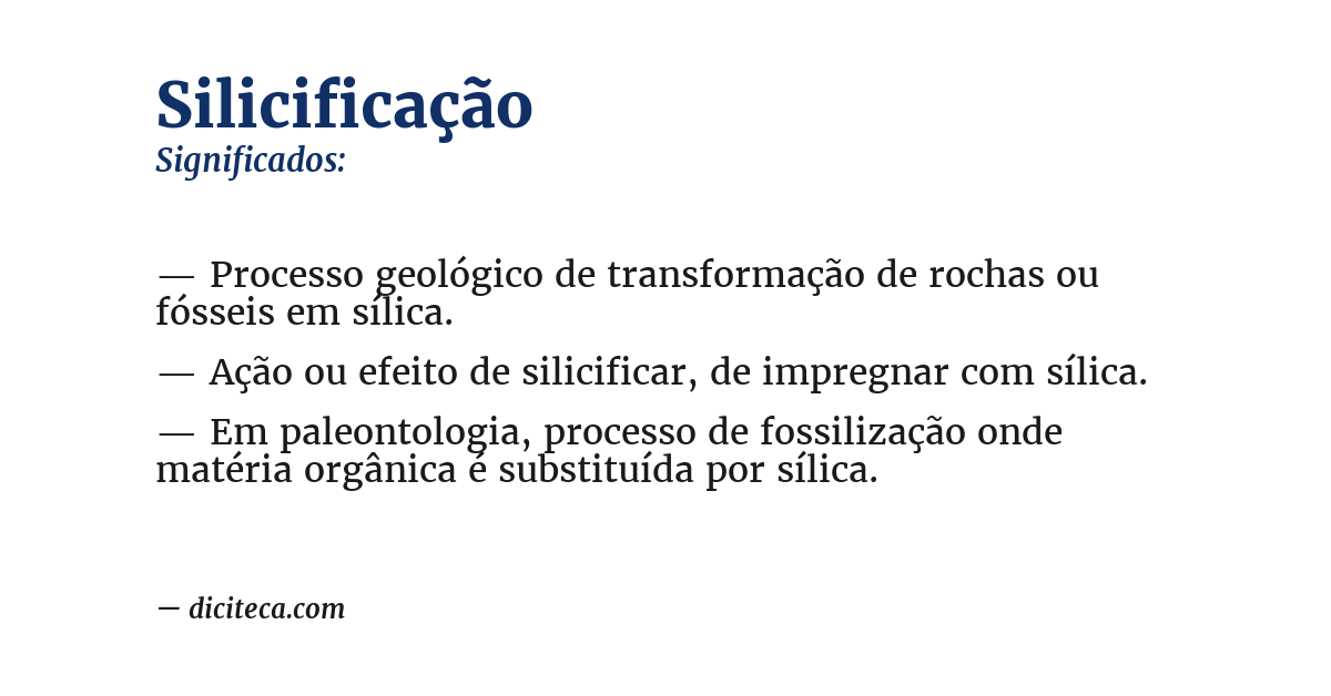 Significado de silicificação