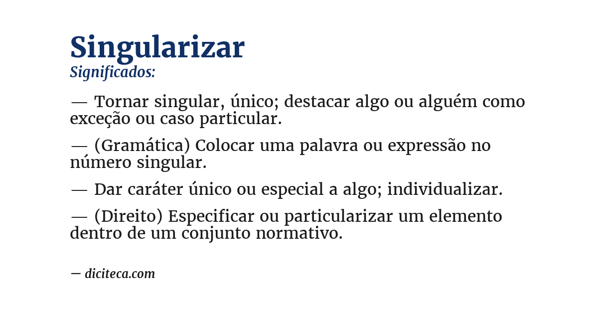 Significado de singularizar