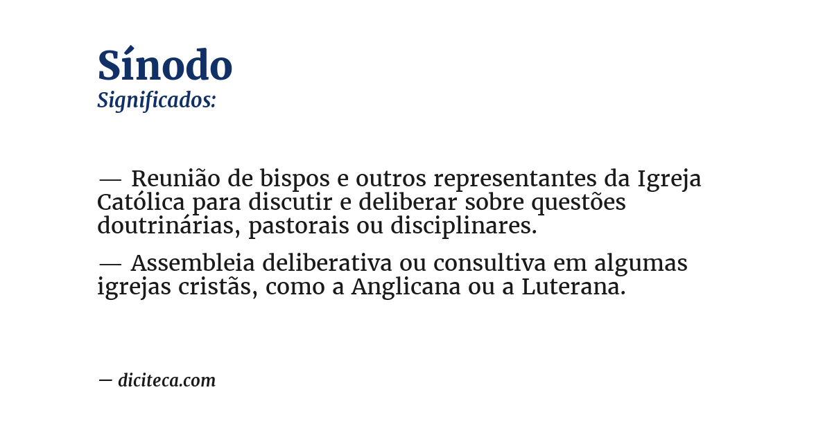 Significado de sínodo
