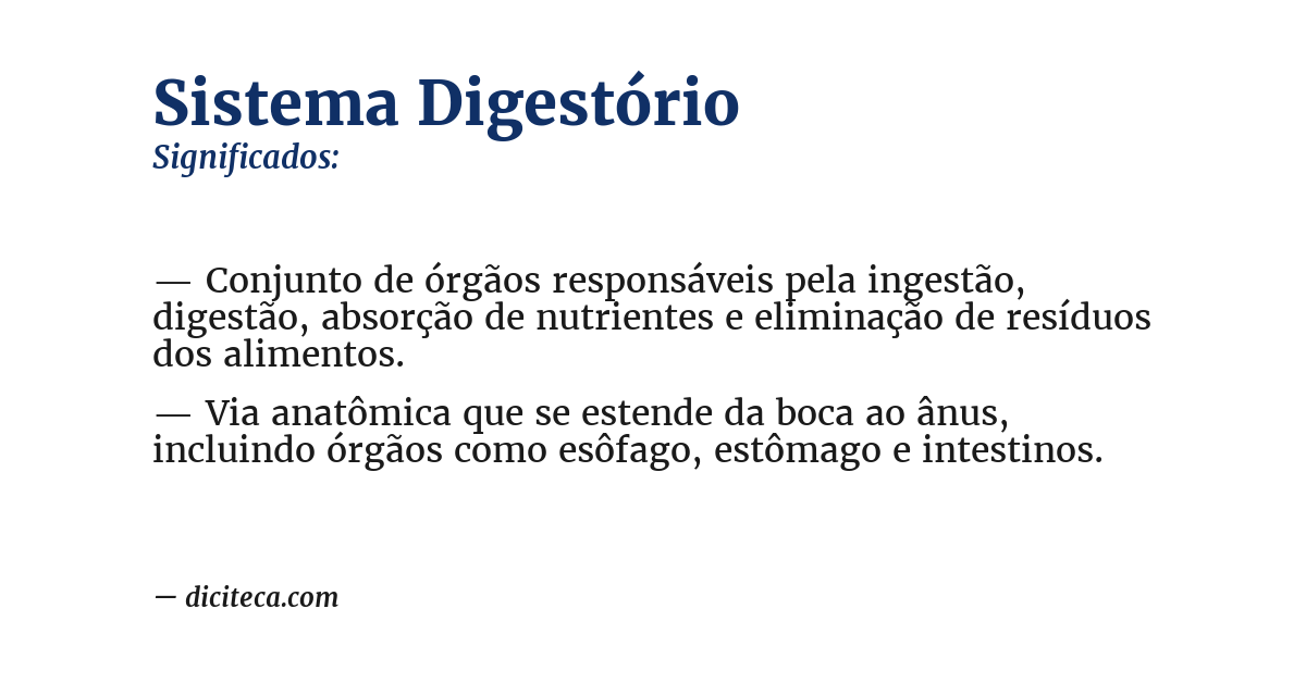 Significado de sistema digestório