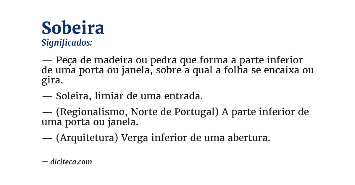 Significado de sobeira