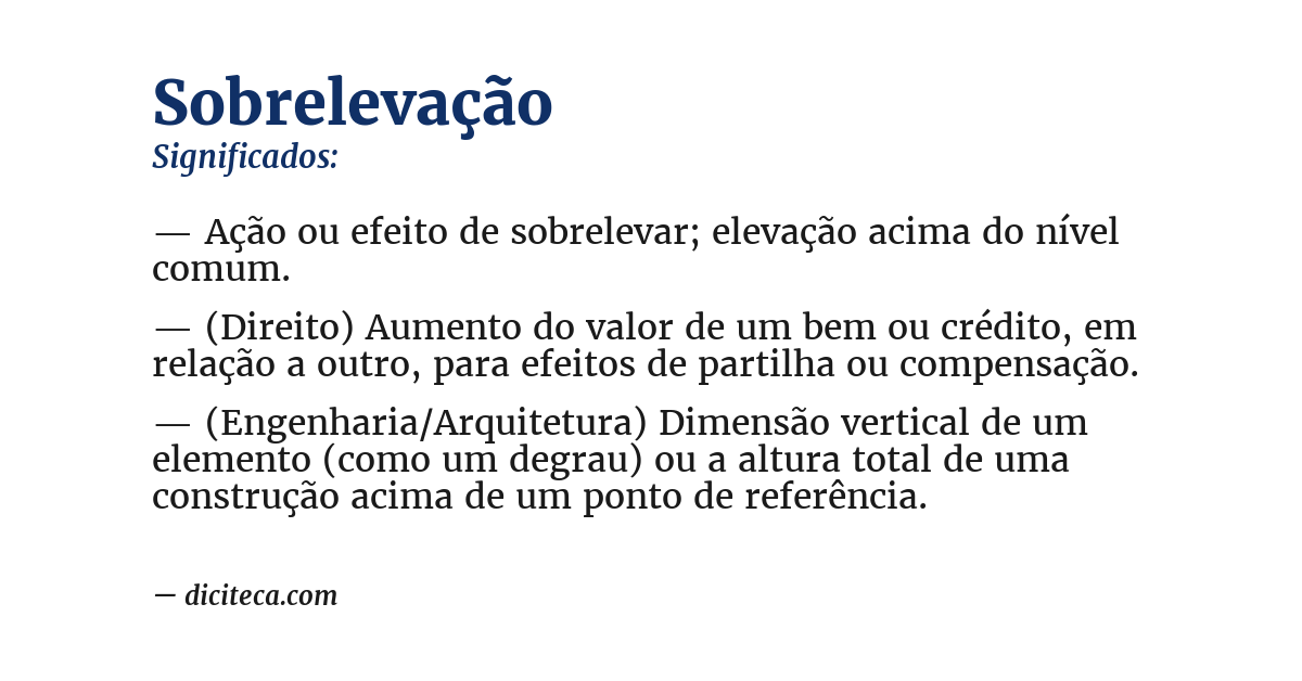 Significado de sobrelevação