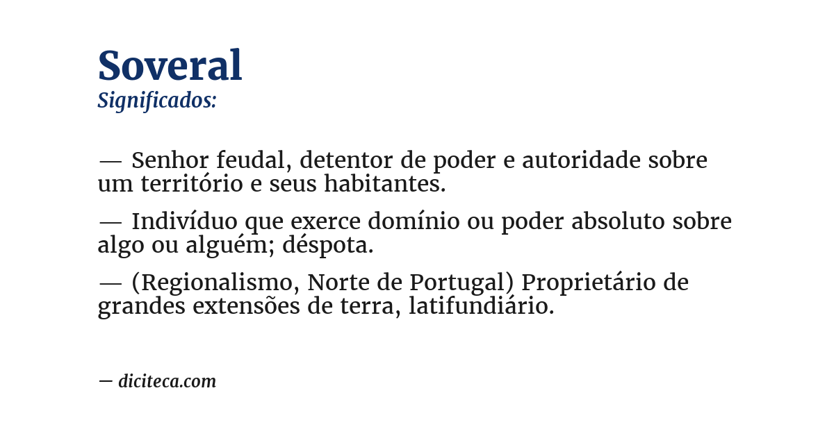 Significado de soveral