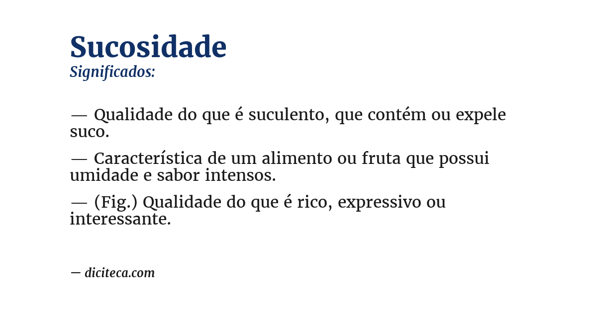 Significado de sucosidade