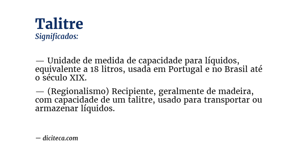 Significado de talitre