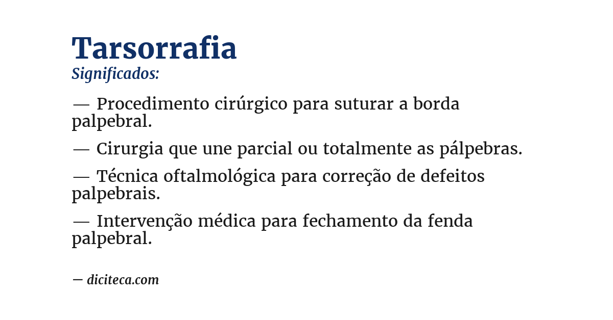 Significado de tarsorrafia