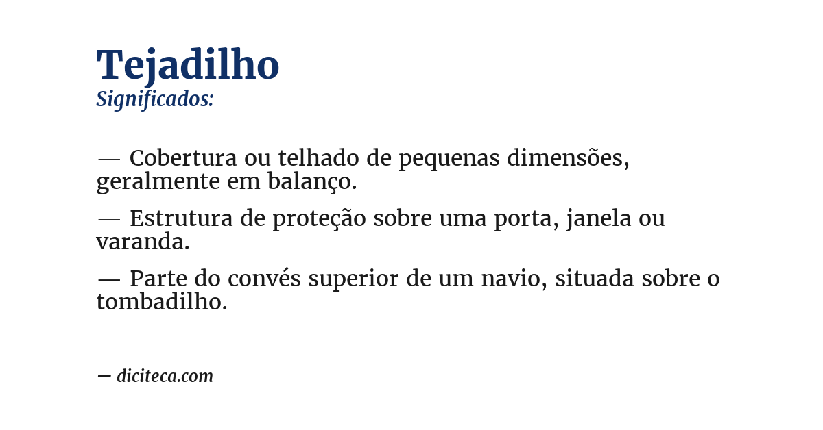 Significado de tejadilho