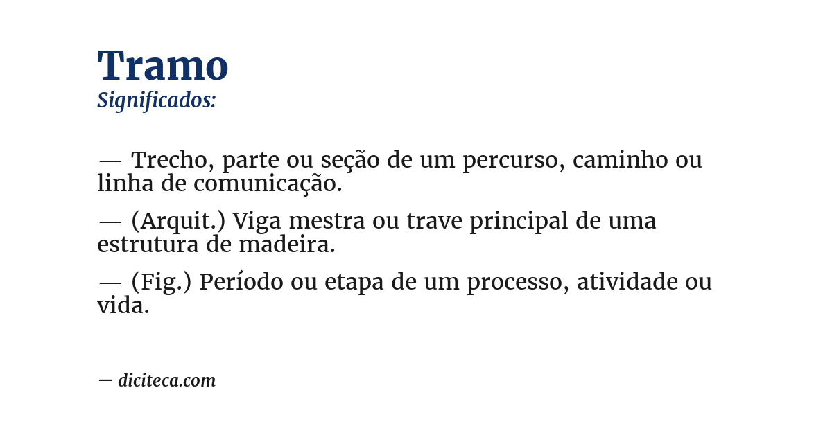 Significado de tramo
