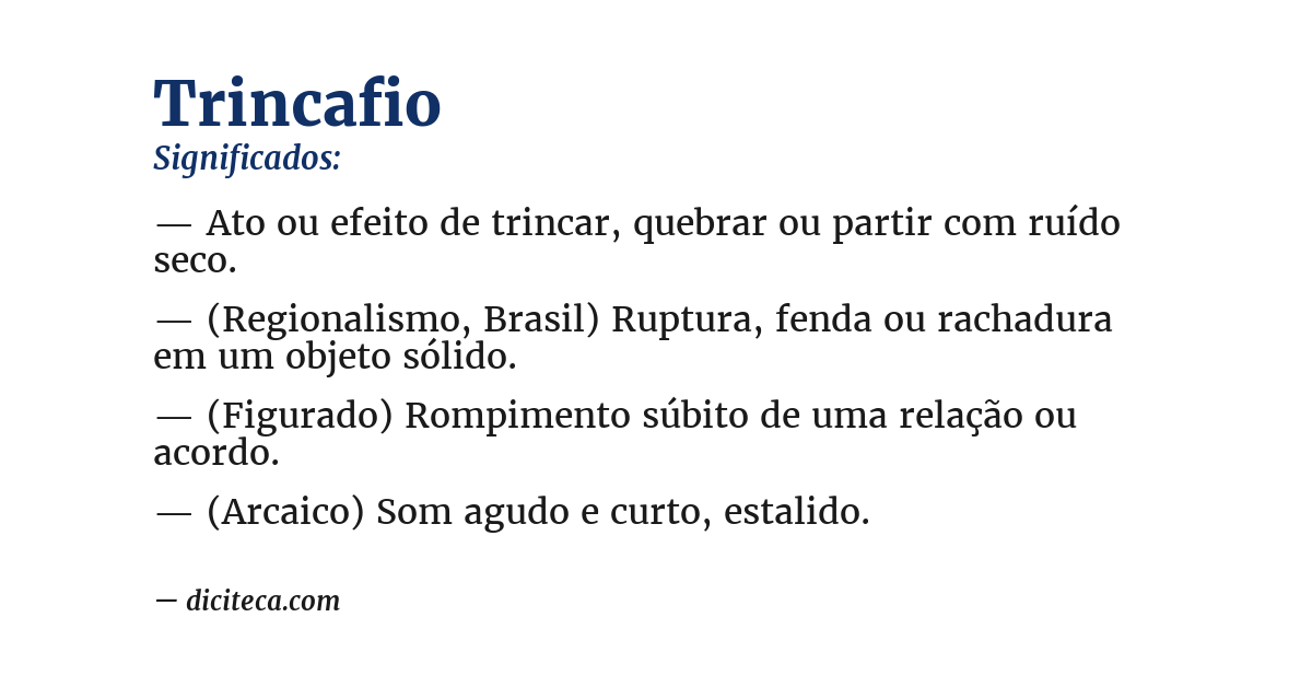 Significado de trincafio