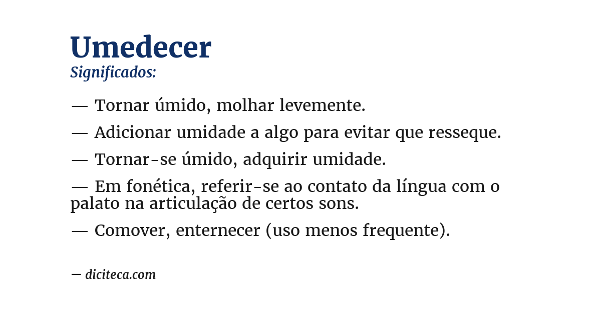 Significado de umedecer