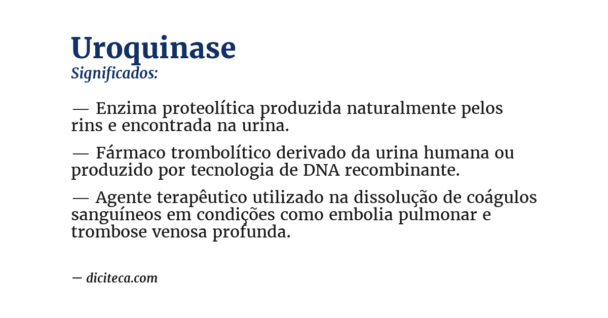 Significado de uroquinase
