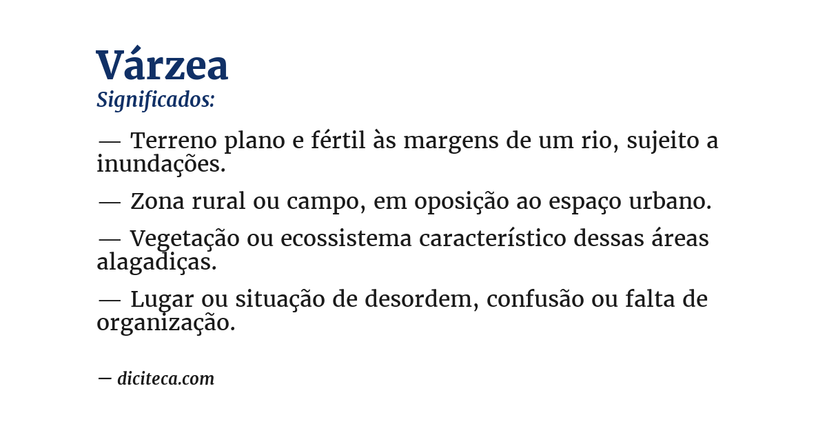Significado de várzea