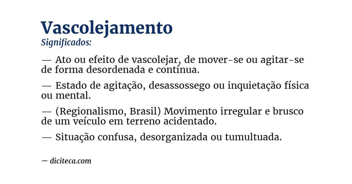 Significado de vascolejamento