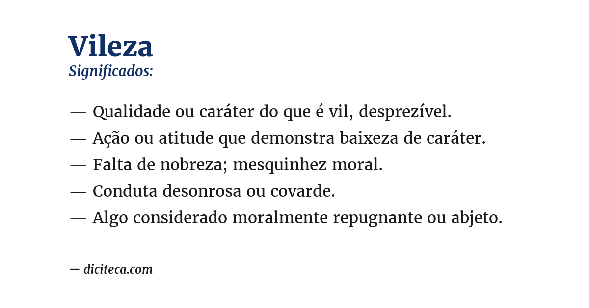 Significado de vileza