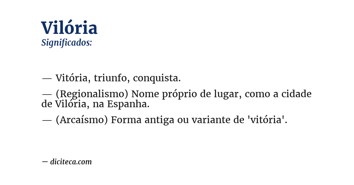 Significado de vilória