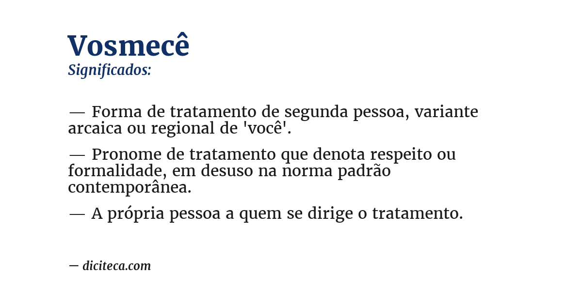 Significado de vosmecê