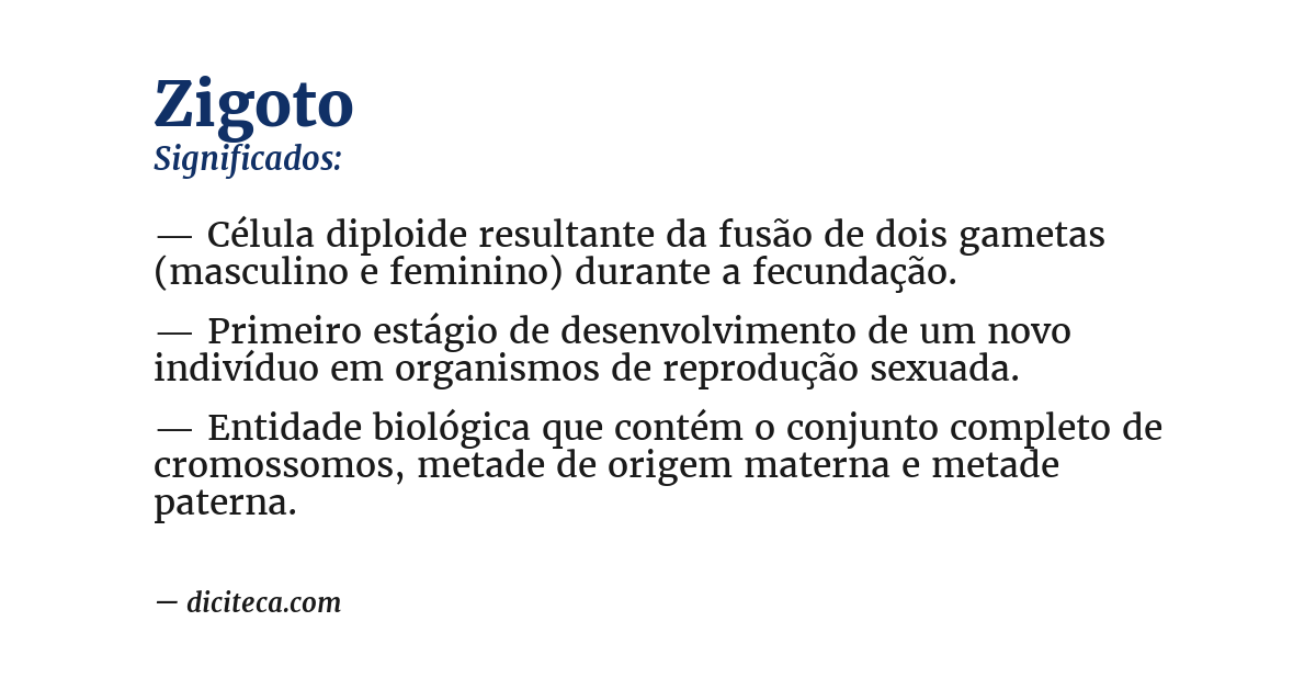 Significado de zigoto