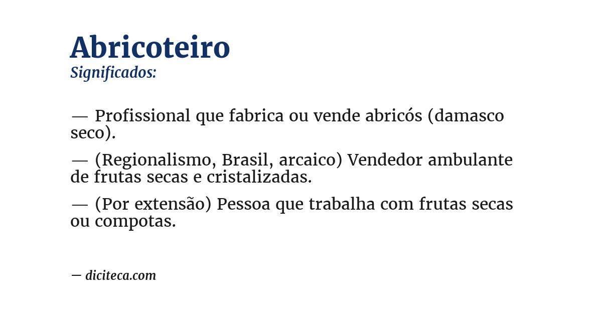 Significado de abricoteiro