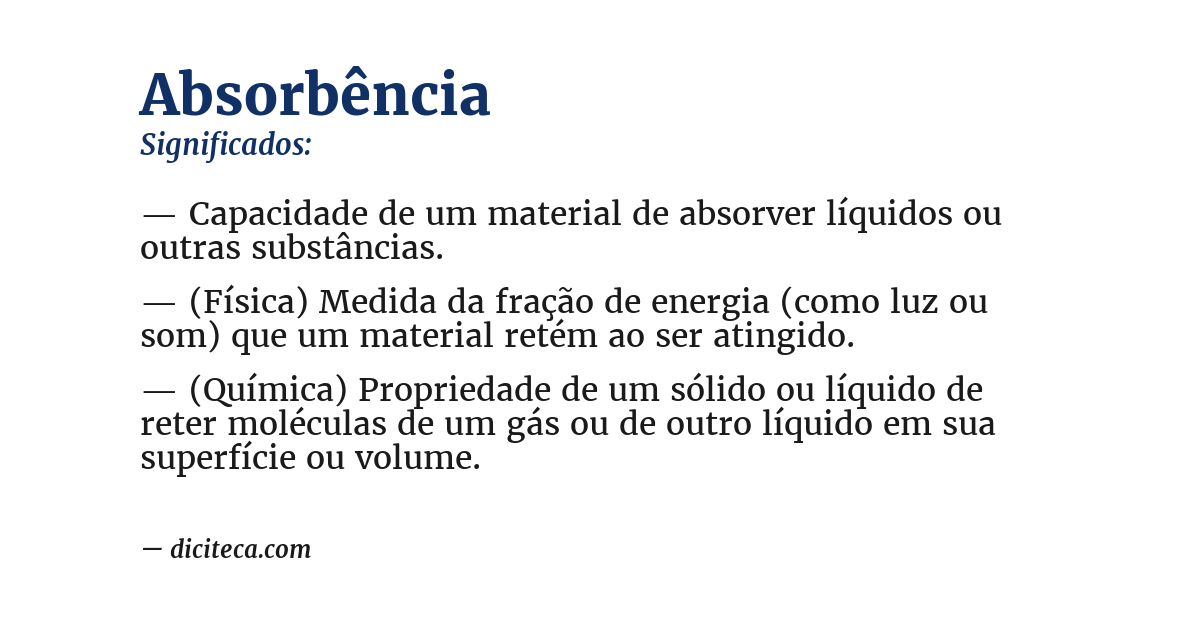 Significado de absorbência