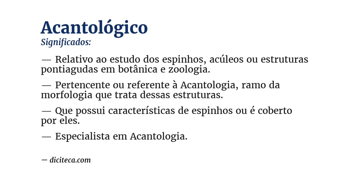 Significado de acantológico