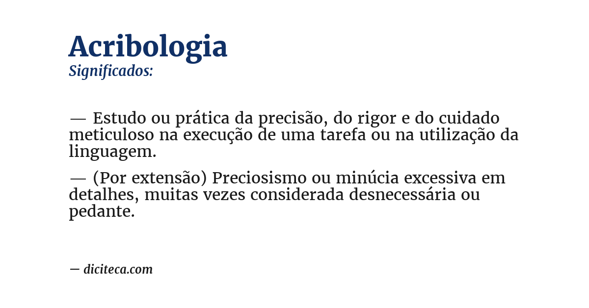 Significado de acribologia