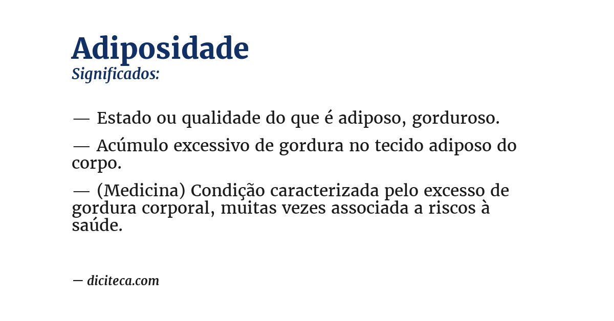 Significado de adiposidade