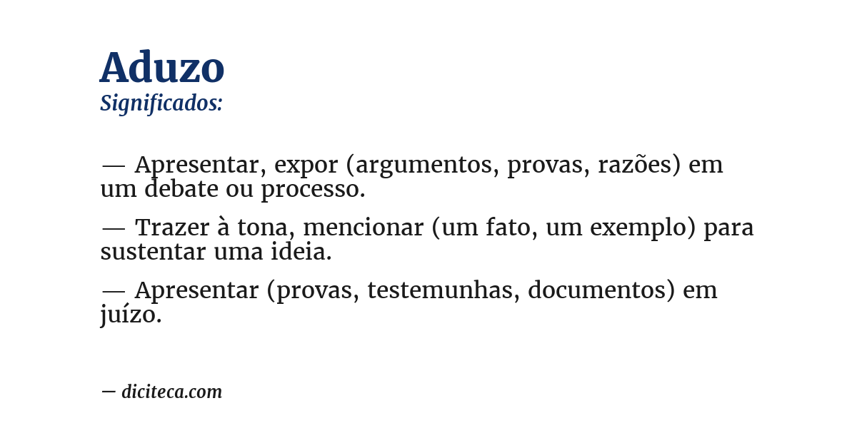 Significado de aduzo