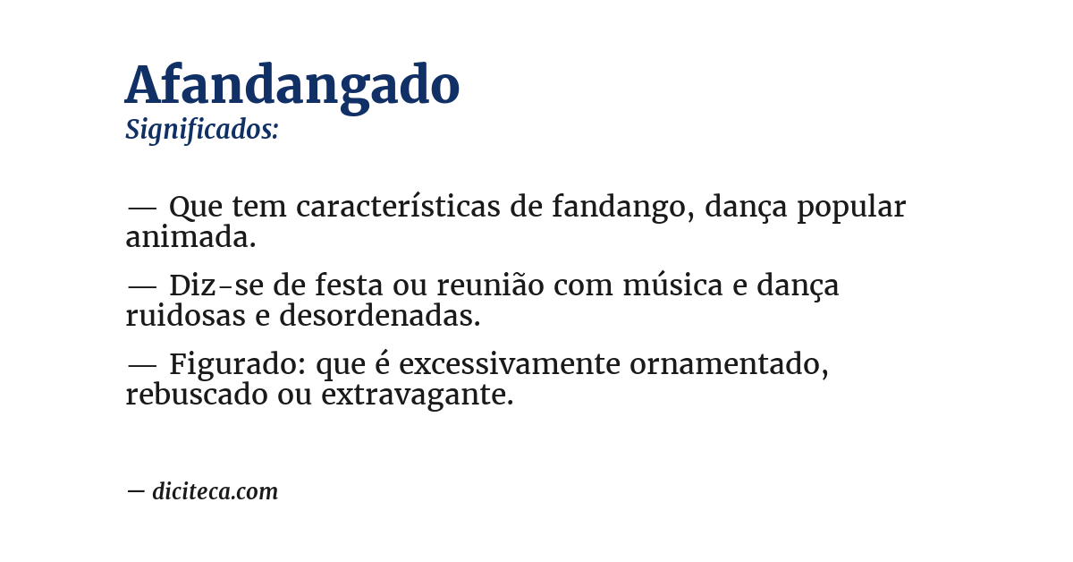 Significado de afandangado