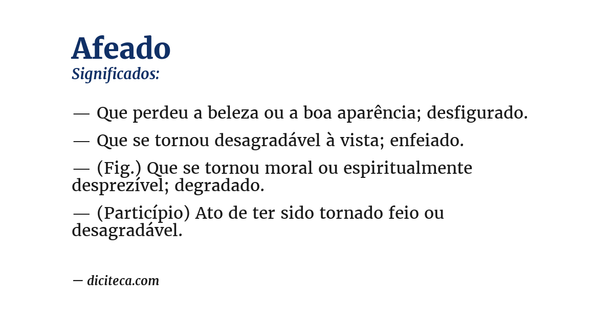 Significado de afeado