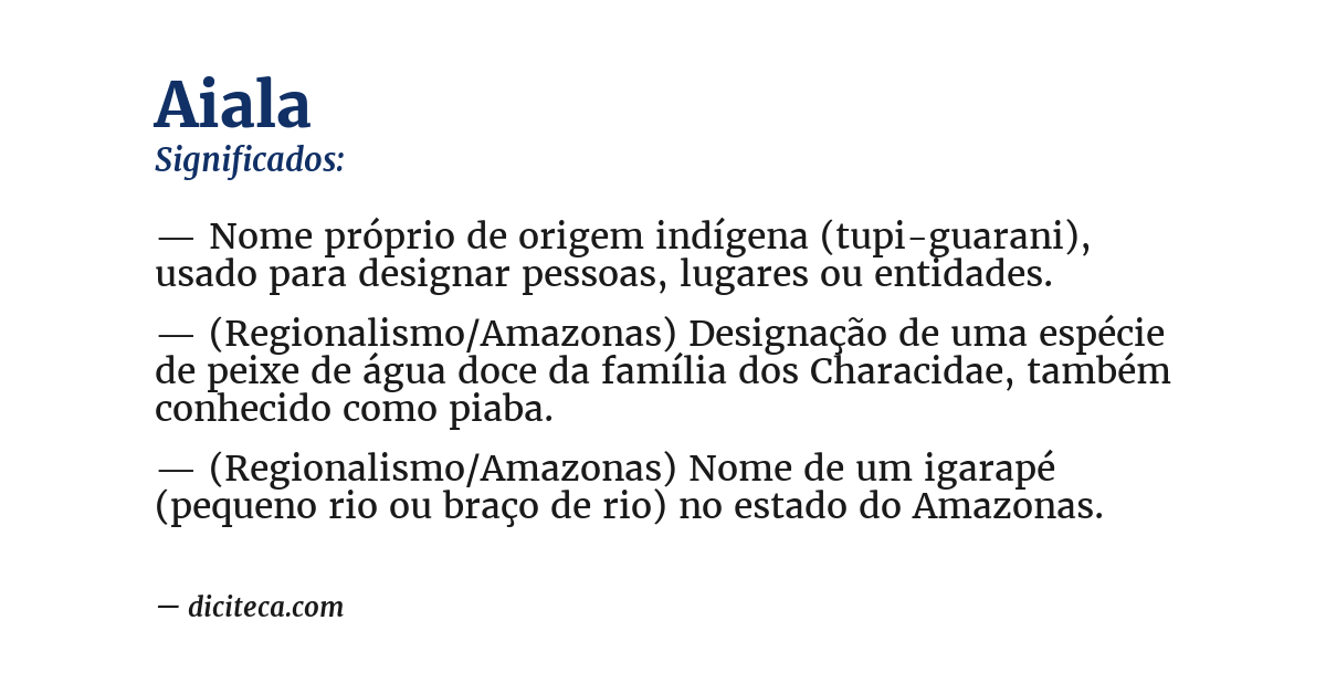 Significado de aiala