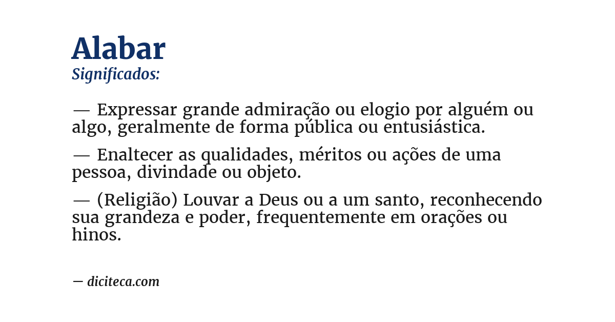 Significado de alabar