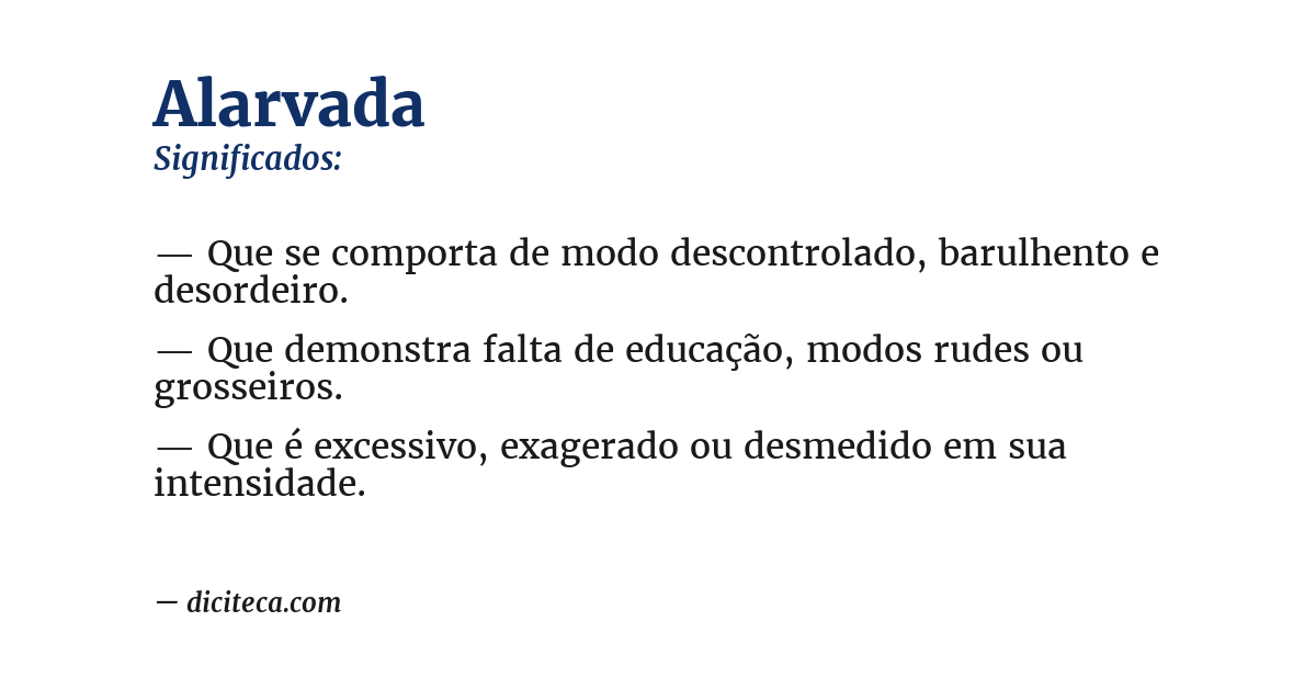 Significado de alarvada
