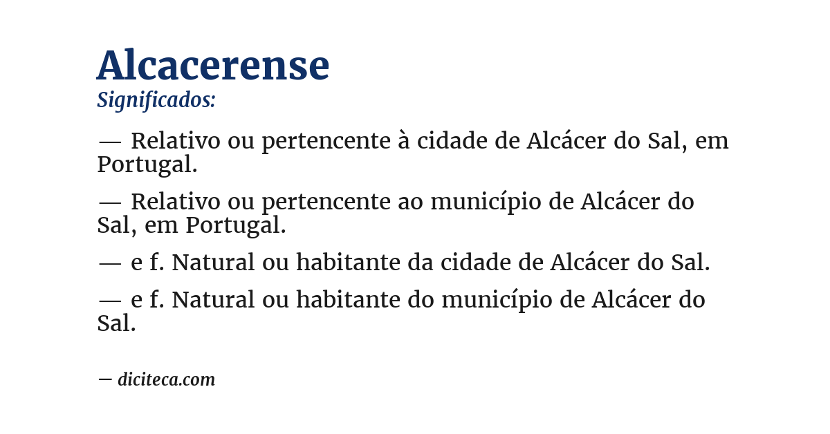Significado de alcacerense