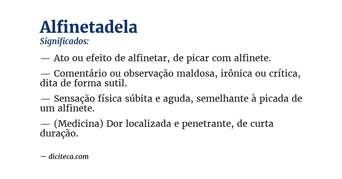 Significado de alfinetadela