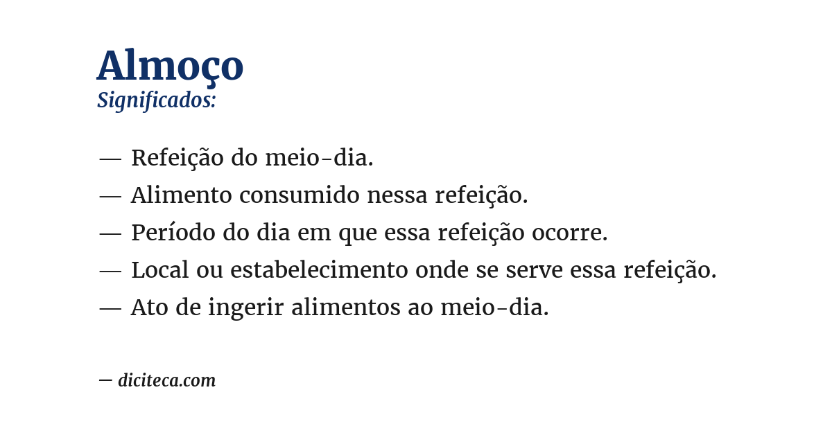 Significado de almoço
