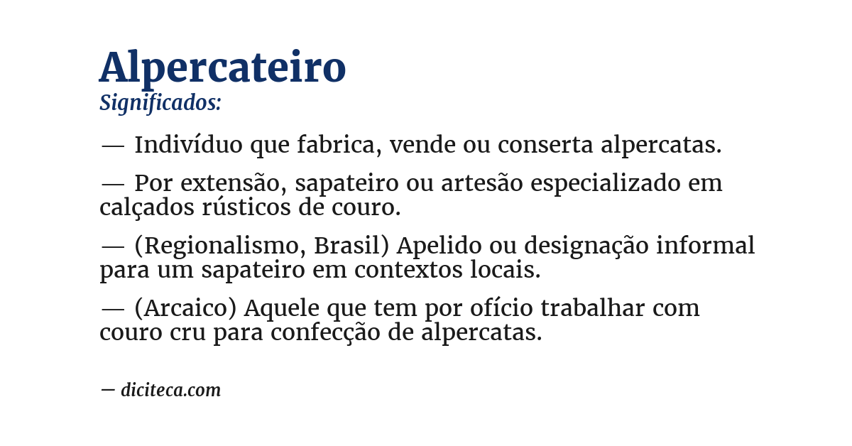 Significado de alpercateiro