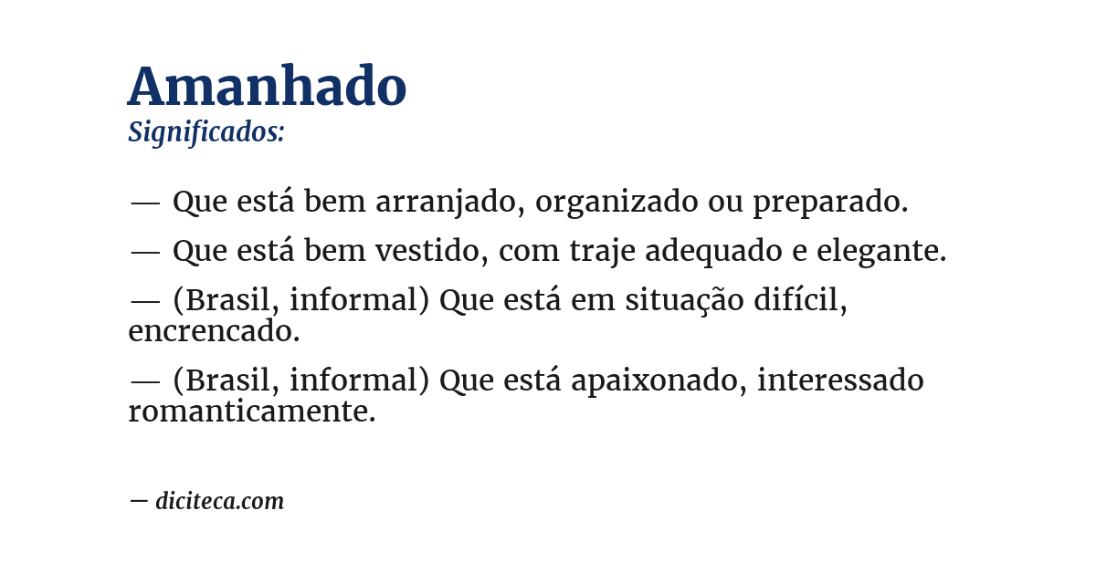 Significado de amanhado