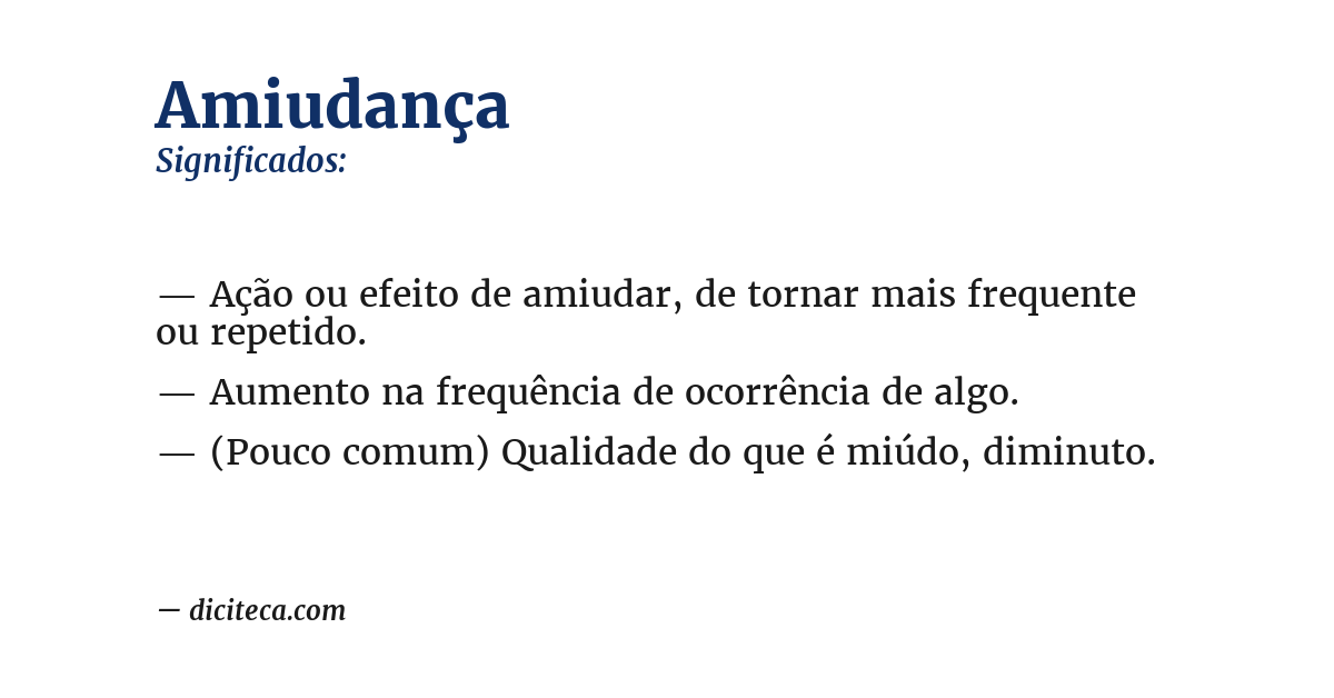 Significado de amiudança